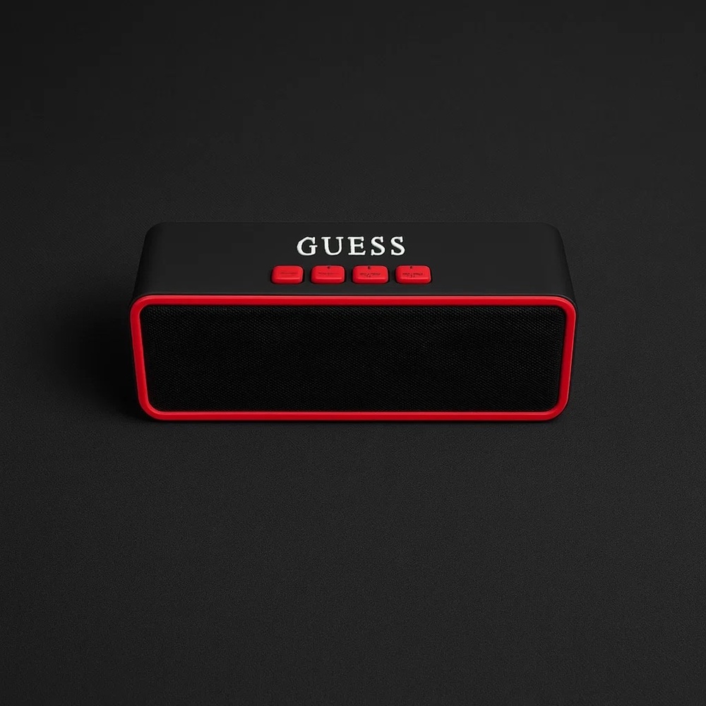 GUESS Wireless Bluetooth Speaker Black Red Portable Sound System